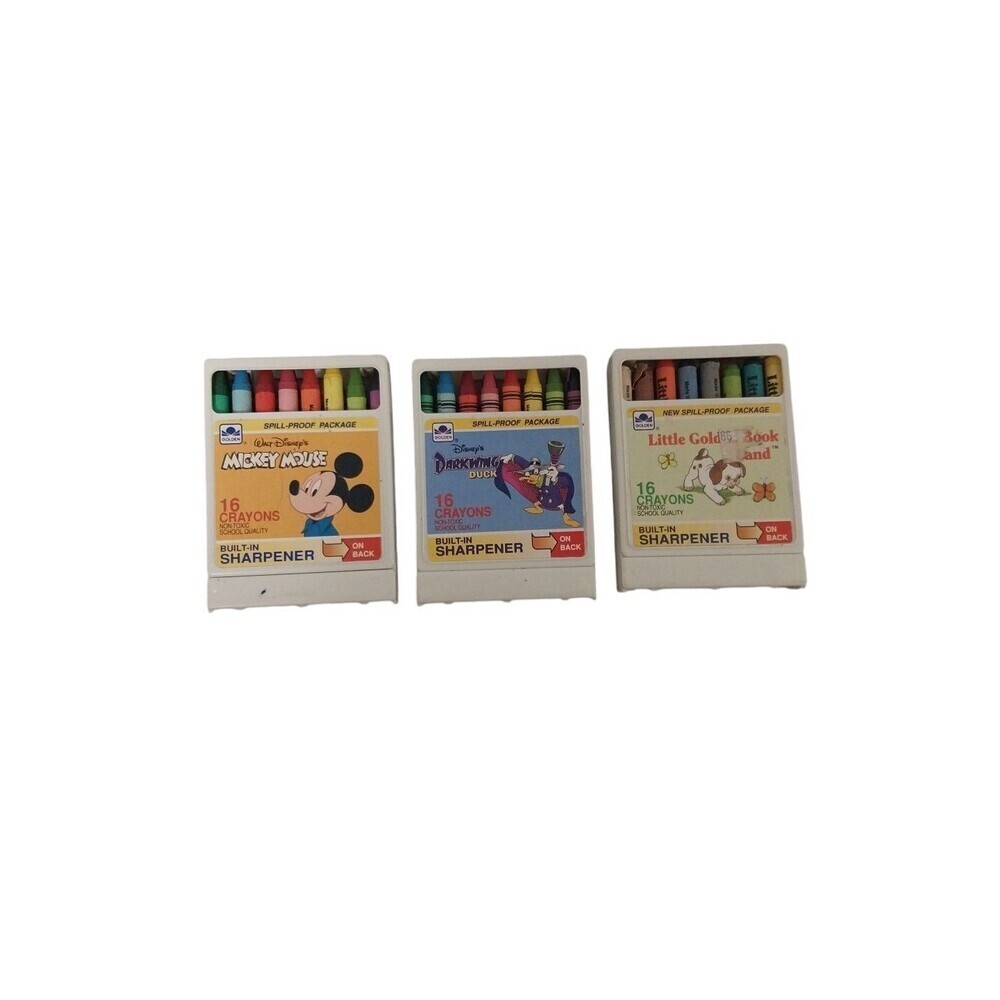 Vintage Crayons Duck Tales 16 Built-In Sharpener Disney Golden Books MICKEY